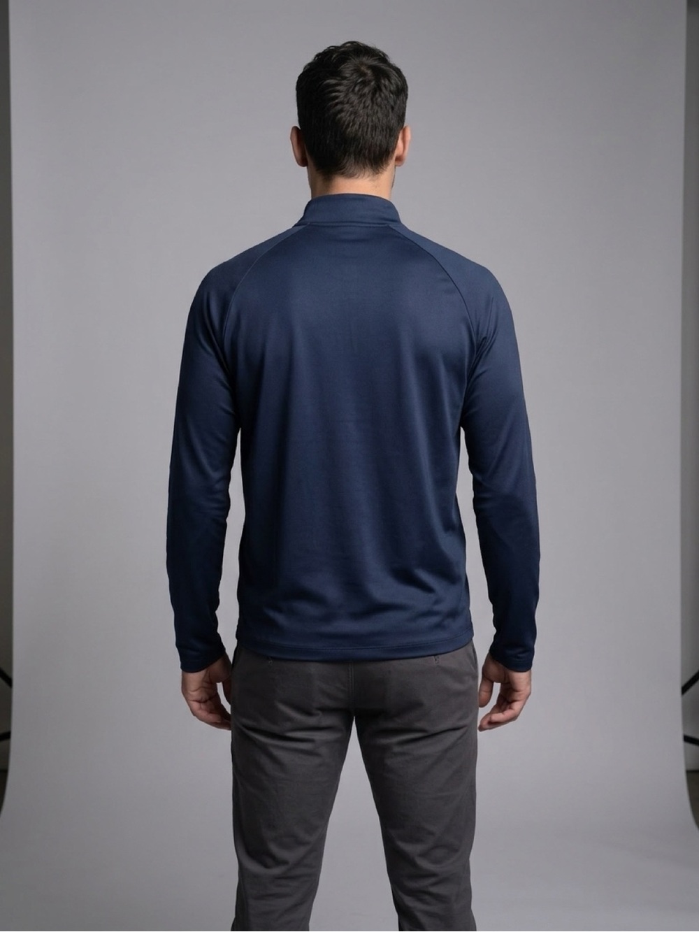Boys Long-Sleeve Quarter-Zip Pullover Jacket - Navy. Nike DRI-FIT. Paris Saint.